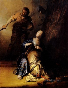 Rembrandt van Rijn Painting - Sansón y Dalila Rembrandt